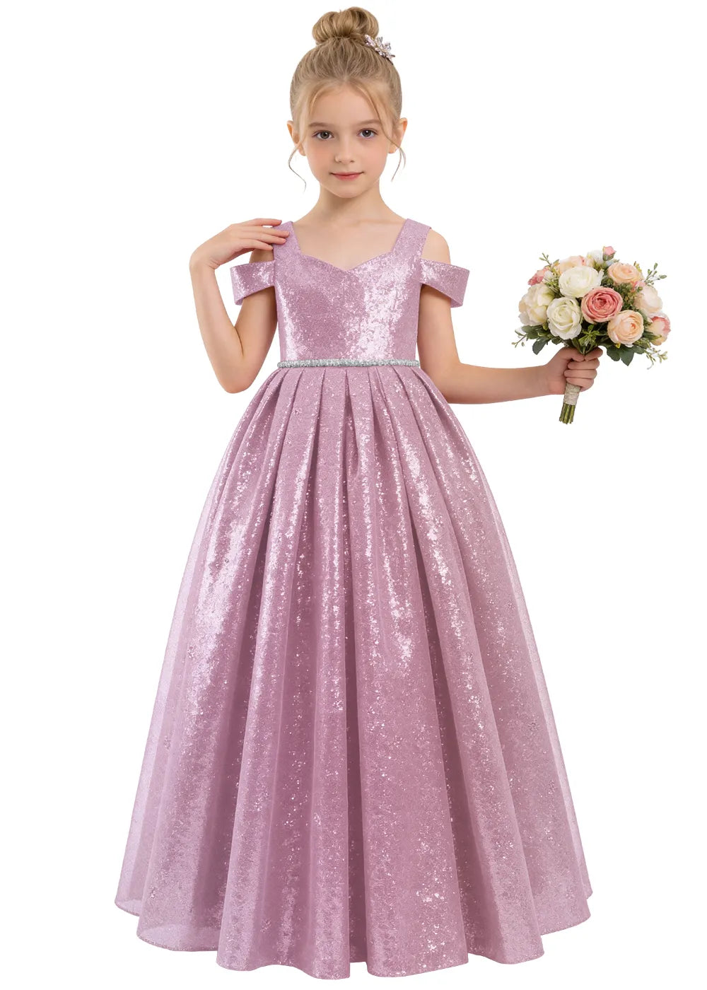 Vestido de princesa sin mangas de encaje
