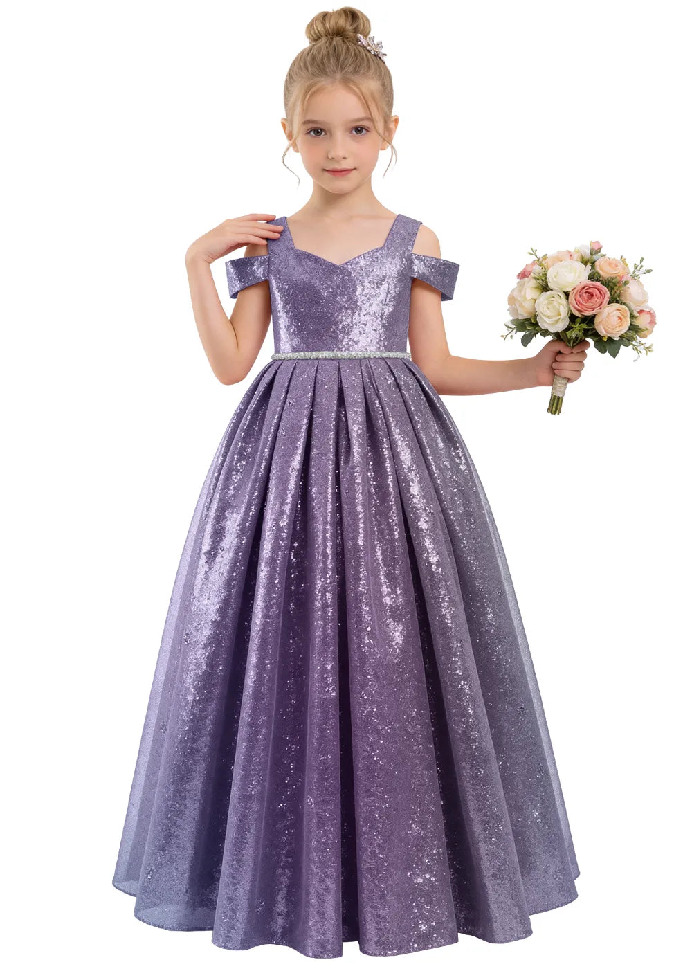 Vestido de princesa sin mangas de encaje