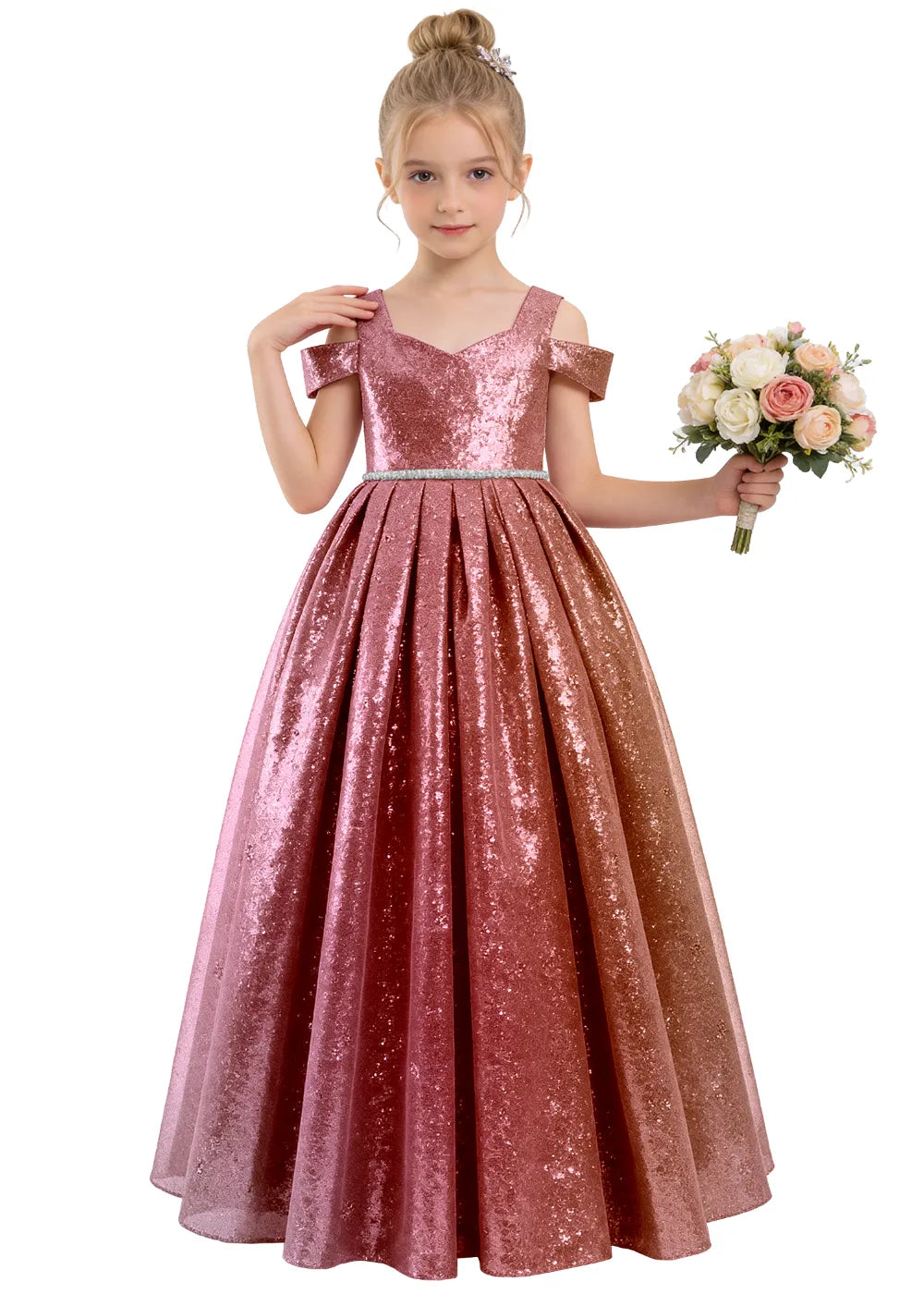 Vestido de princesa sin mangas de encaje