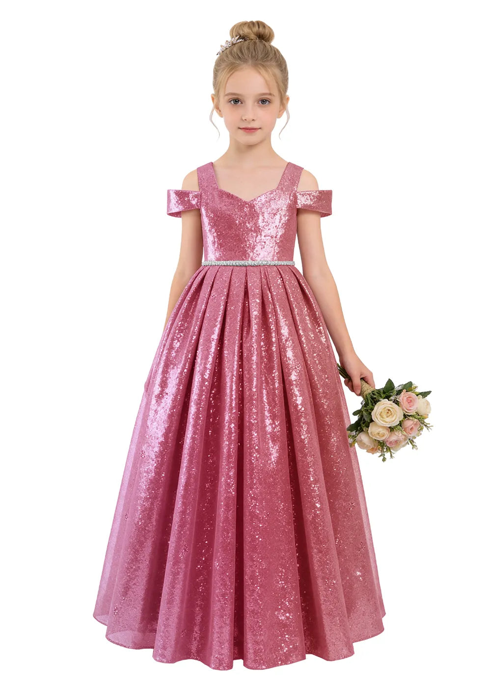 Vestido de princesa sin mangas de encaje