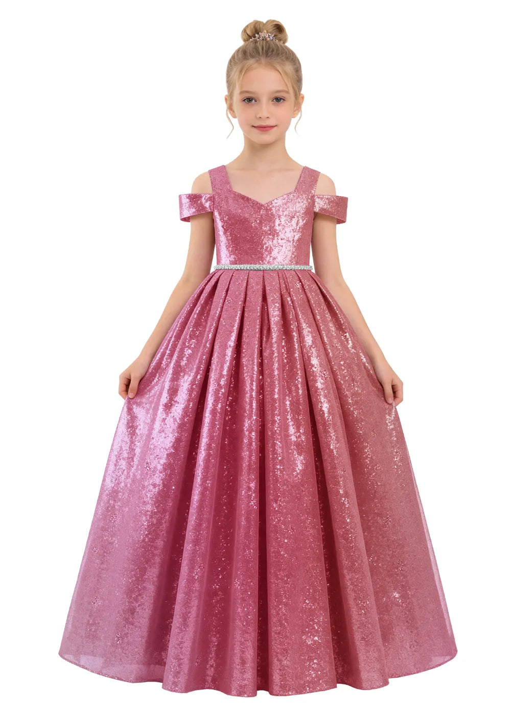 Vestido de princesa sin mangas de encaje