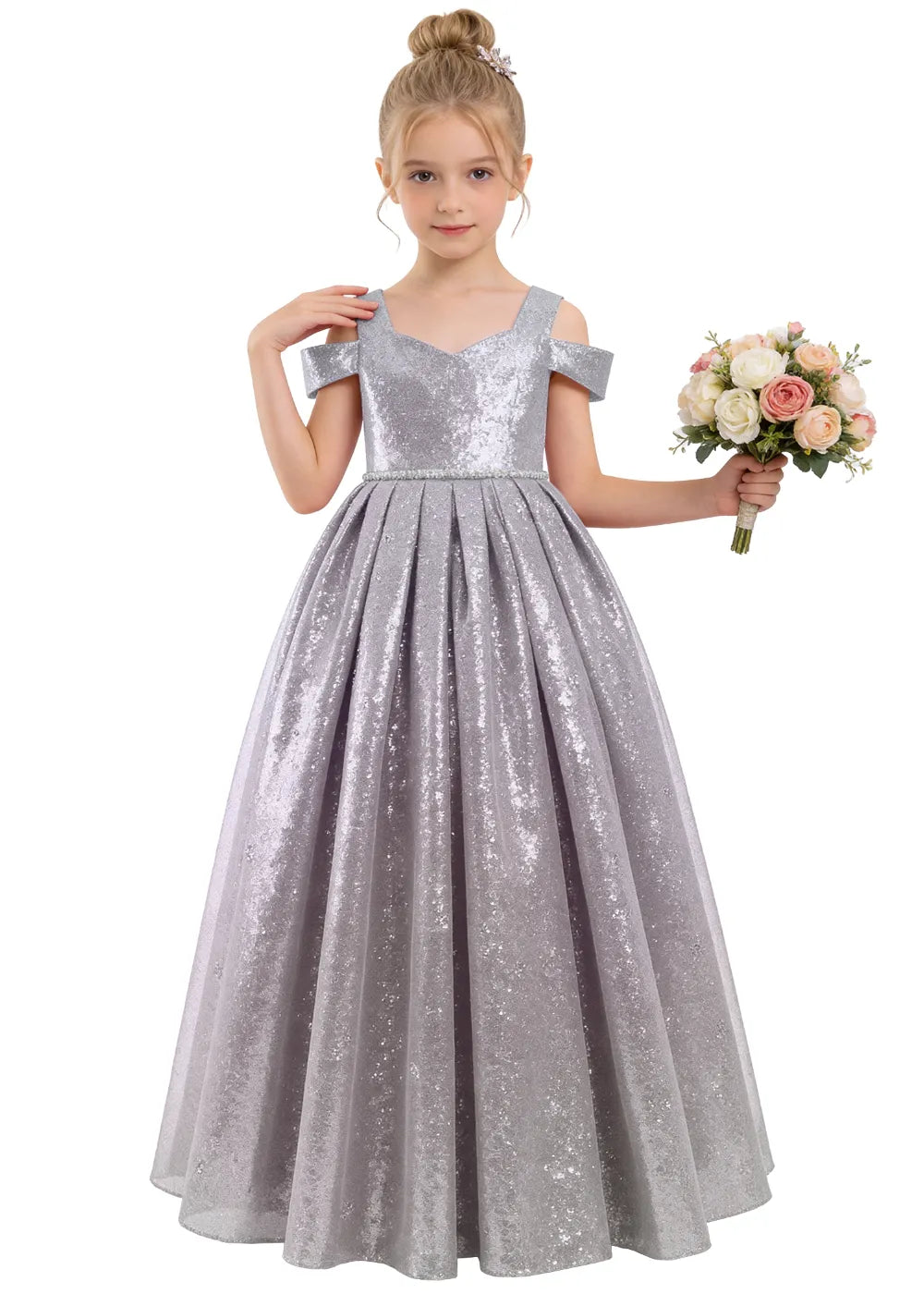 Vestido de princesa sin mangas de encaje
