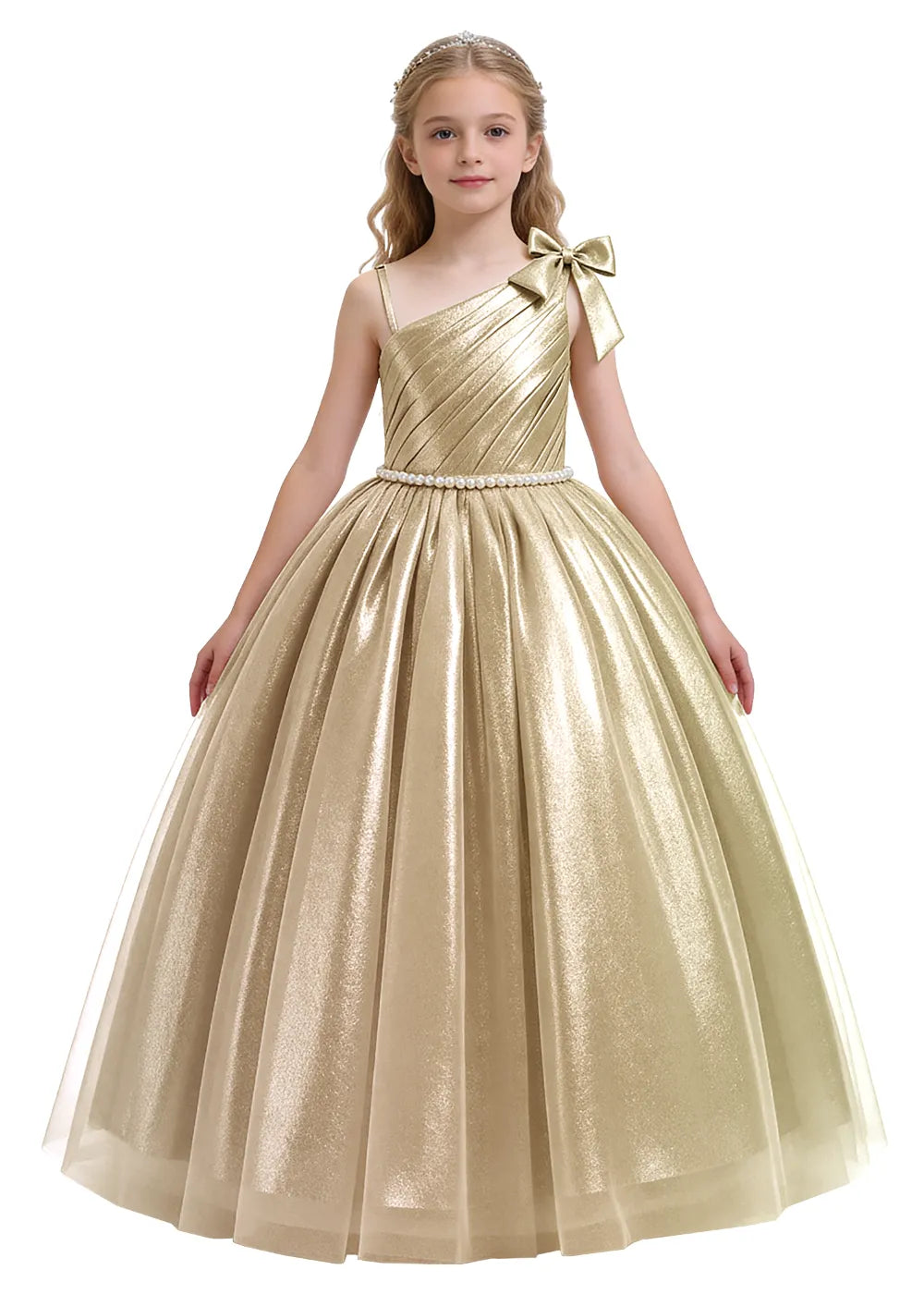 Vestido de princesa sin mangas de encaje