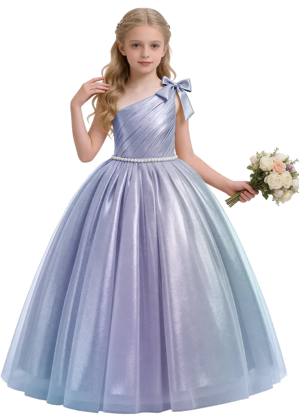 Vestido de princesa sin mangas de encaje