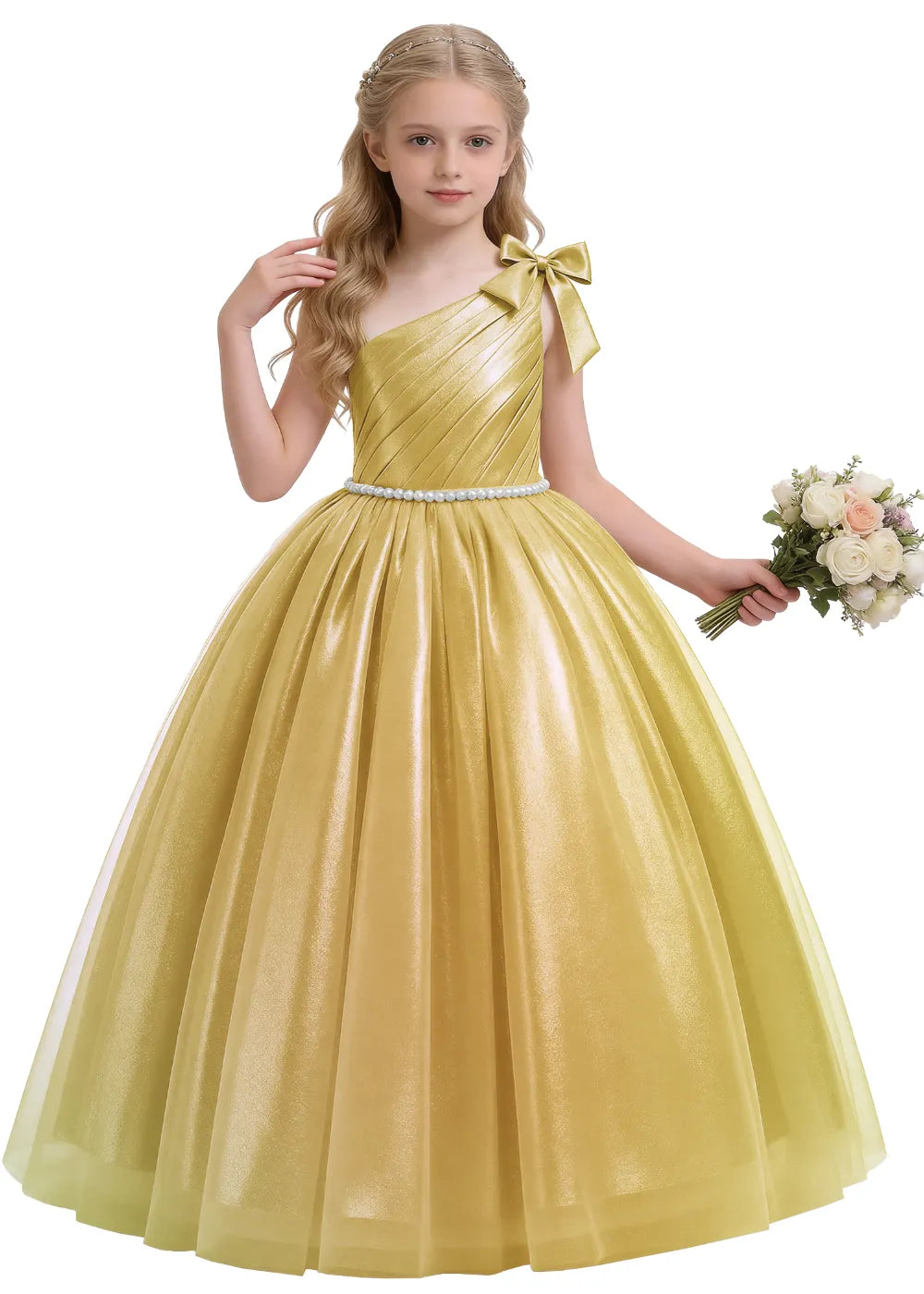 Vestido de princesa sin mangas de encaje