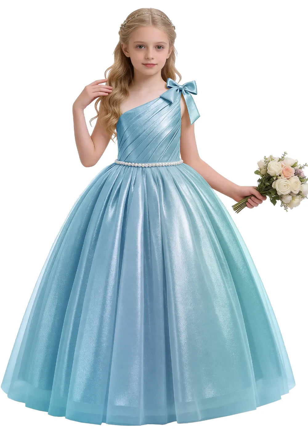 Vestido de princesa sin mangas de encaje
