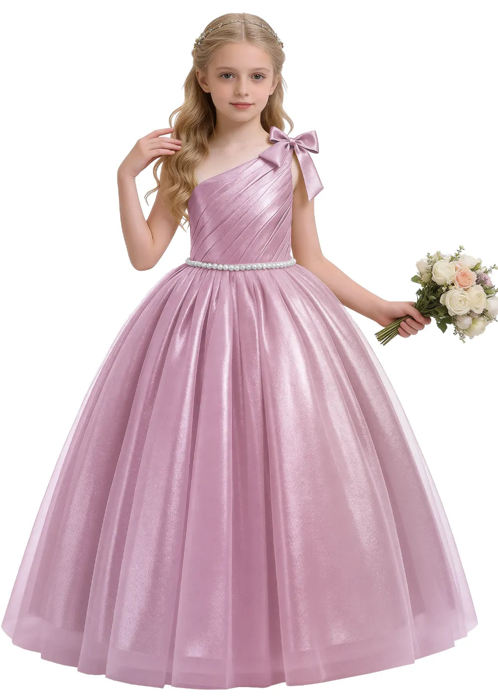 Vestido de princesa sin mangas de encaje