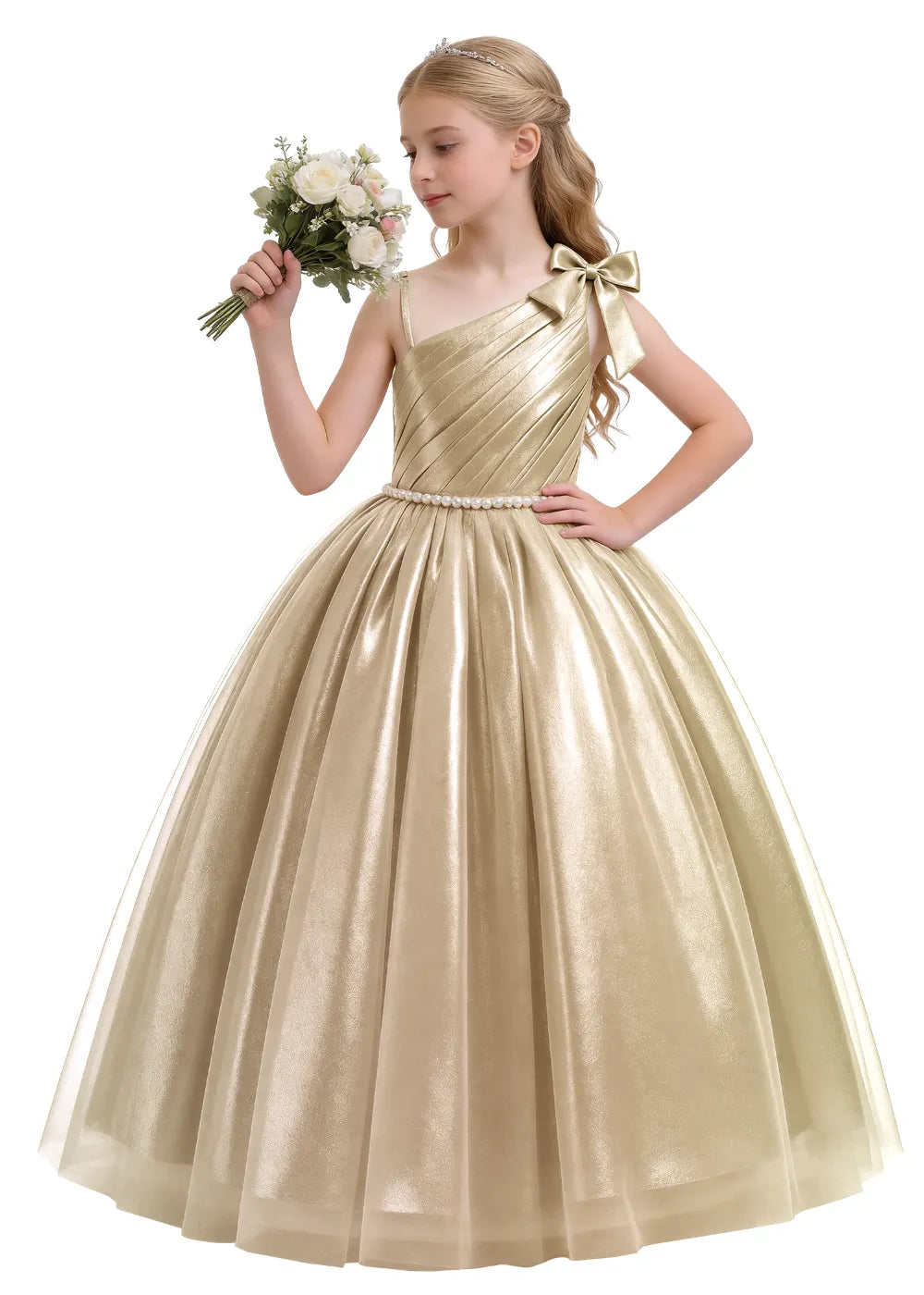 Vestido de princesa sin mangas de encaje