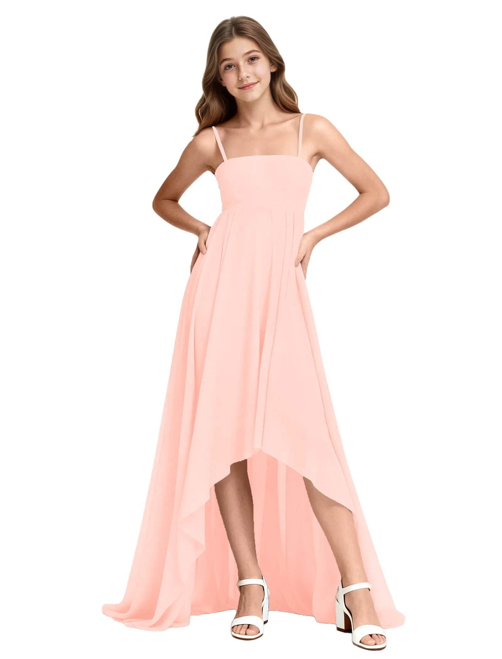 High-Low Chiffon Junior Bridesmaid Dress