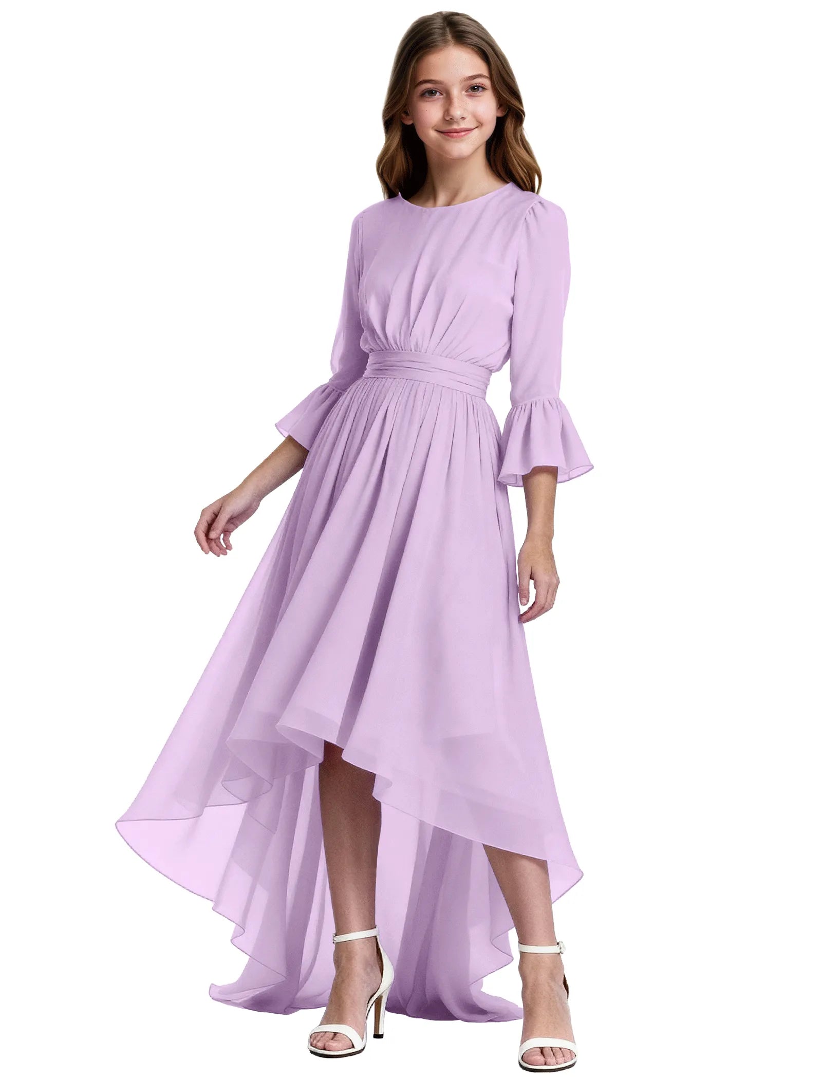 Elegant Junior High-Low Chiffon Dress