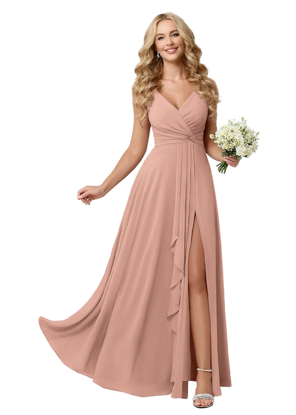 Elegant Bridesmaid Dress with Side Slit