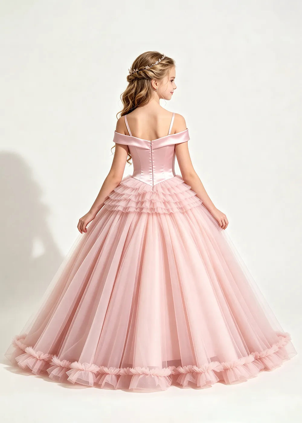 Vestido de princesa sin mangas de encaje