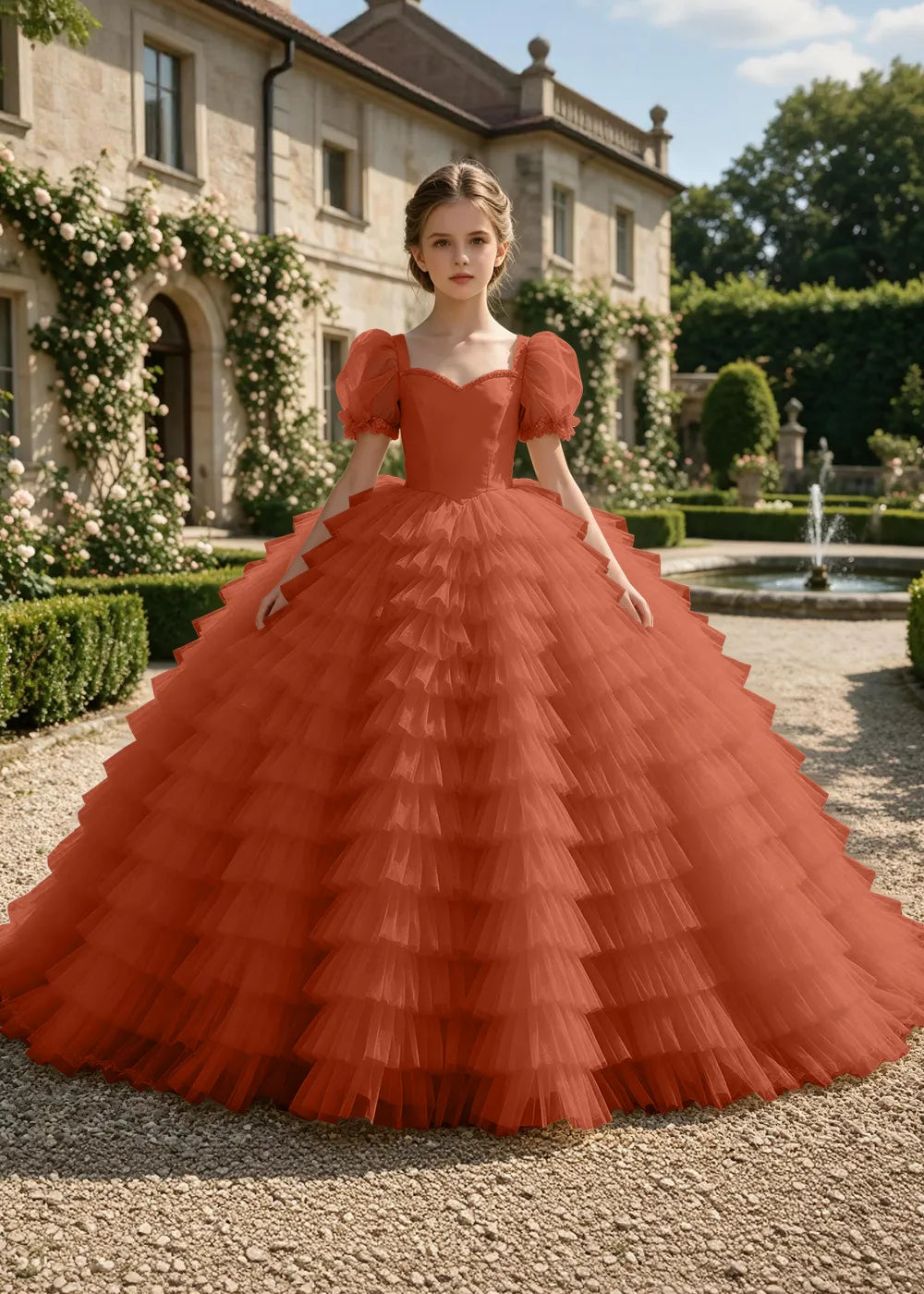 Cascading Ruffle Special Occasion Princess Dress