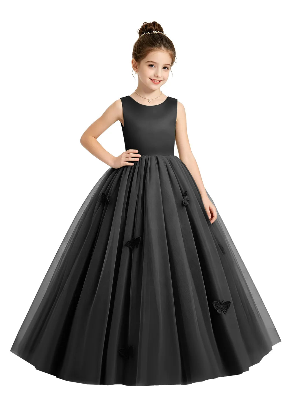 Vestido de princesa sin mangas de encaje