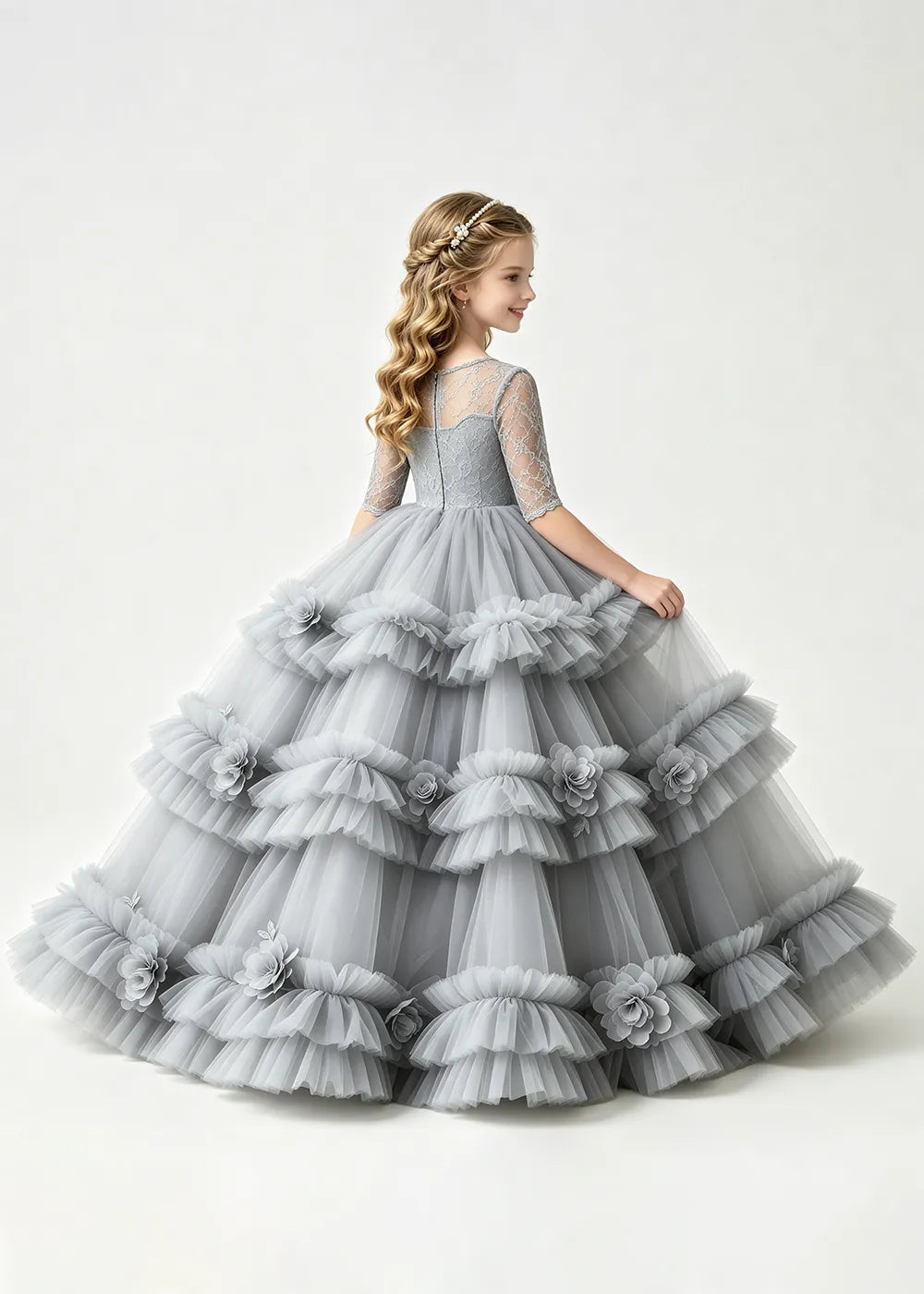 Spitzenkleid mit schulterfreiem Design
