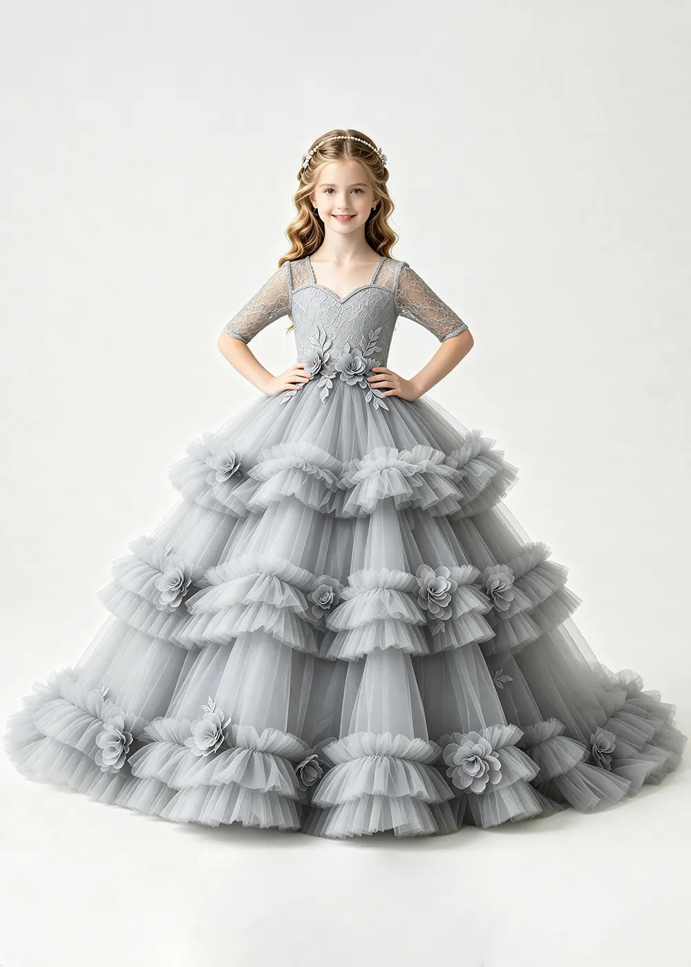 Spitzenkleid mit schulterfreiem Design