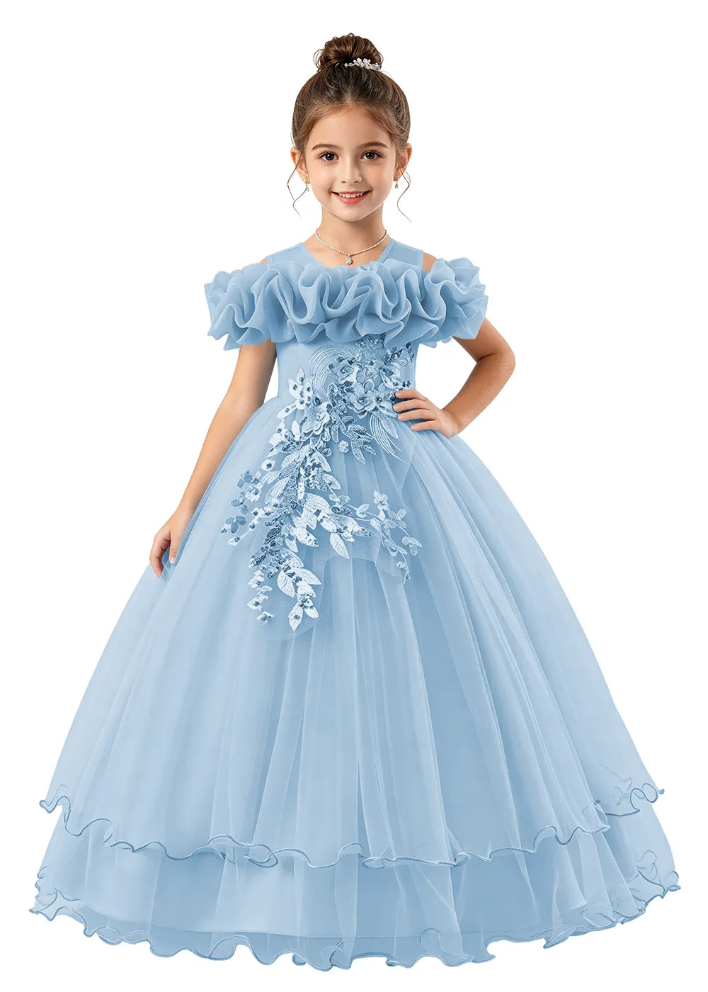 Vestido de princesa sin mangas de encaje