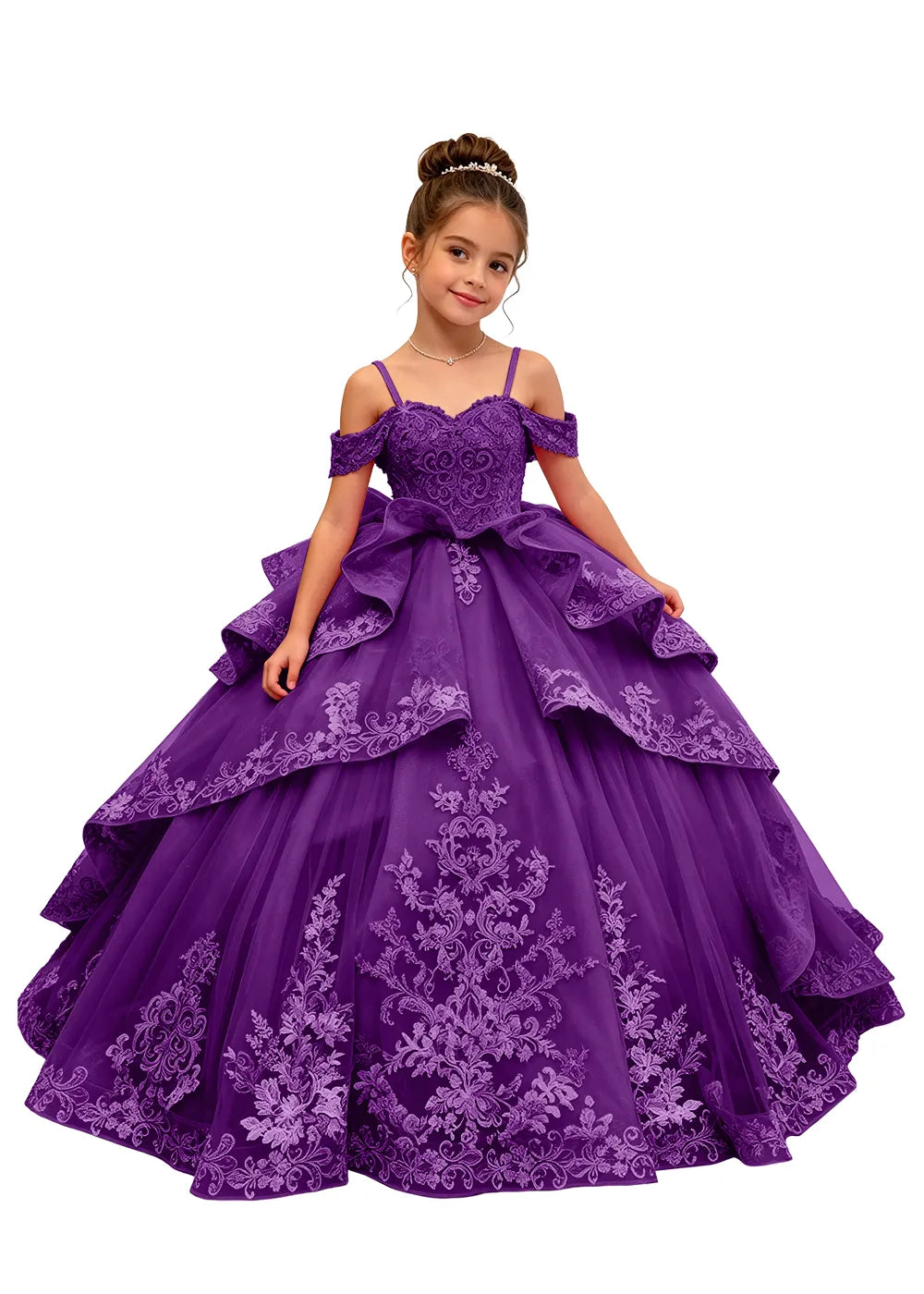 Spitzenkleid mit schulterfreiem Design