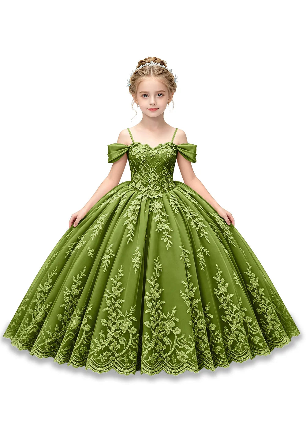 Enchanted Off-Shoulder Tulle Pageant Dress