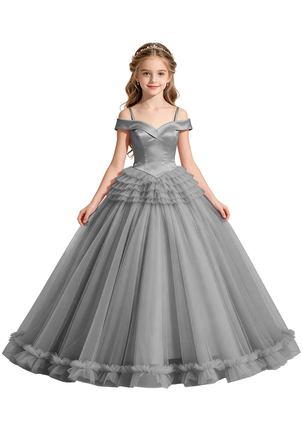 Vestido de princesa sin mangas de encaje