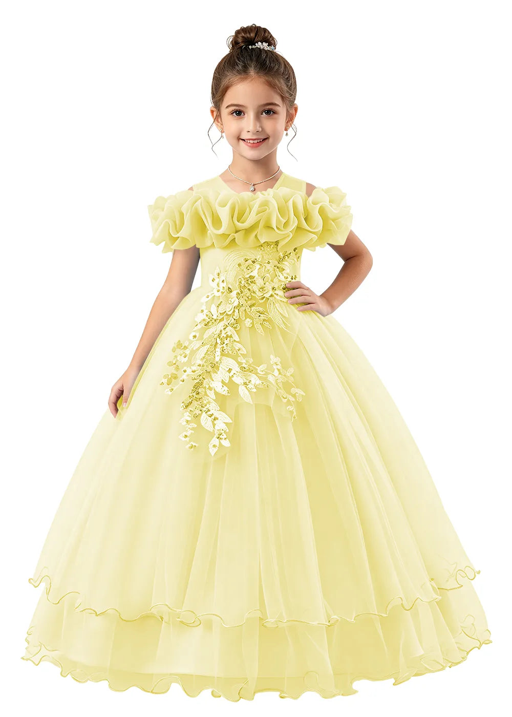 Vestido de princesa sin mangas de encaje