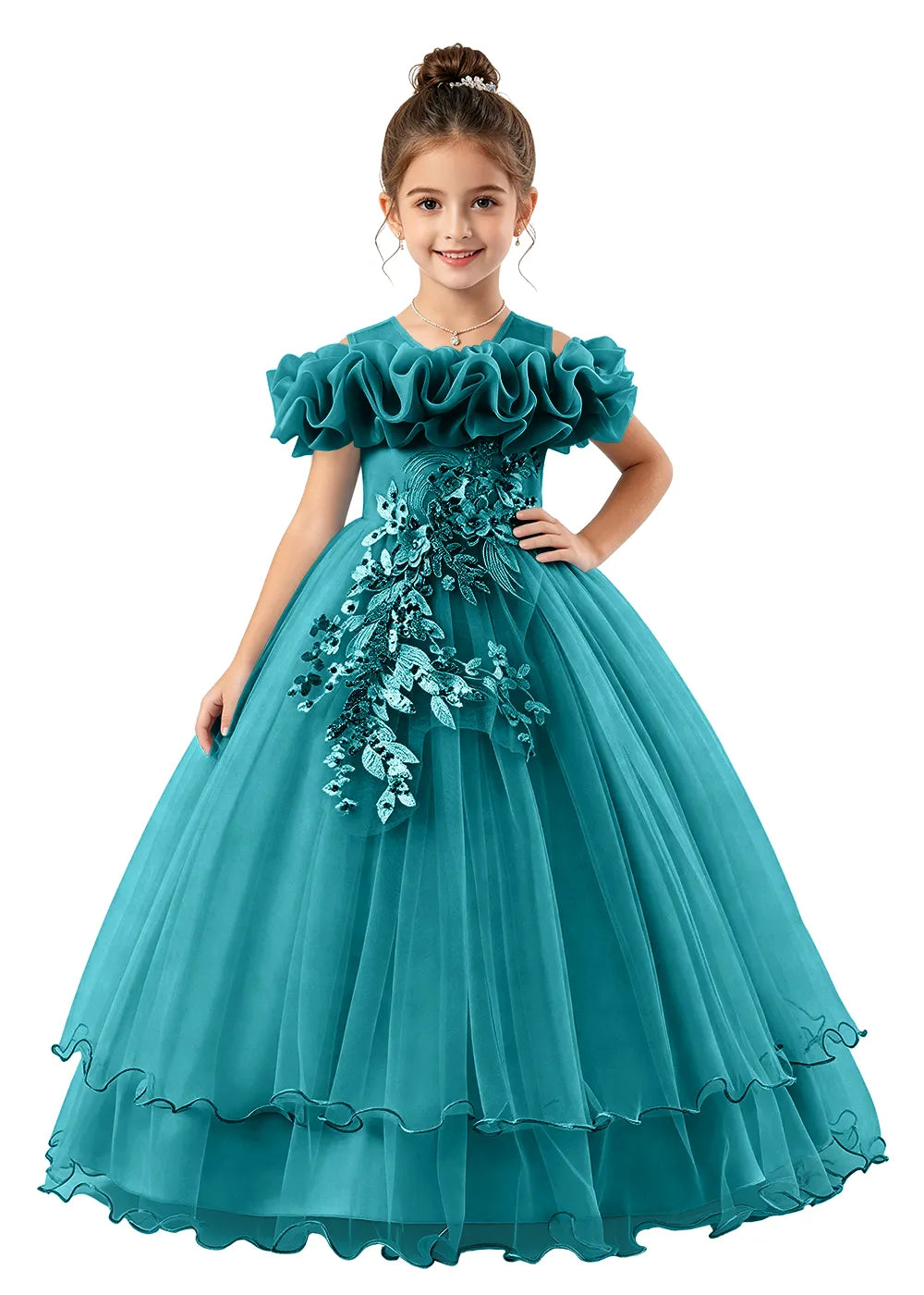 Vestido de princesa sin mangas de encaje