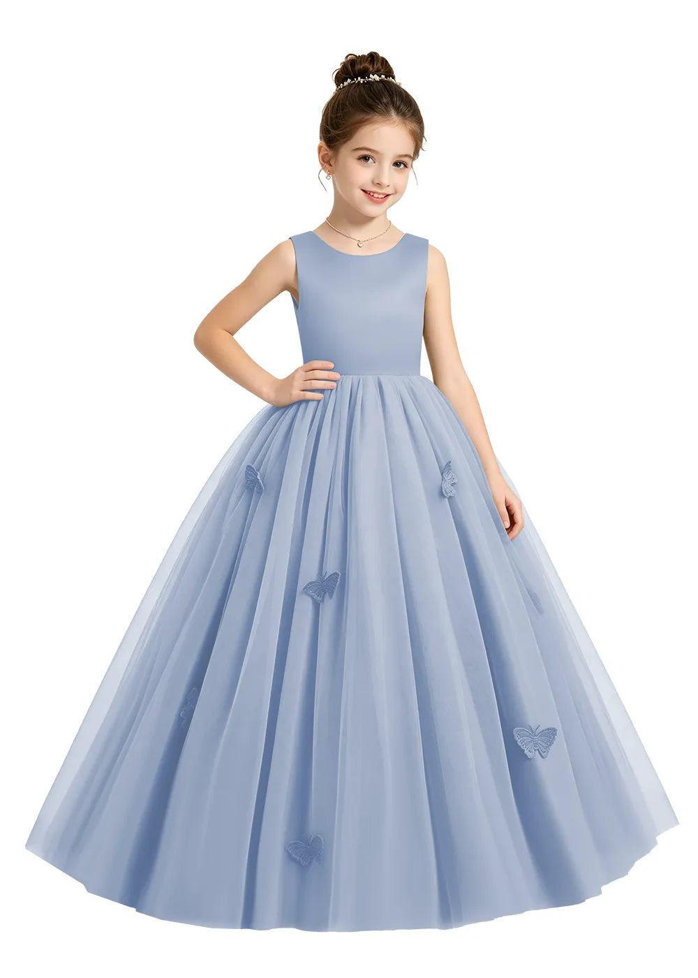 Vestido de princesa sin mangas de encaje