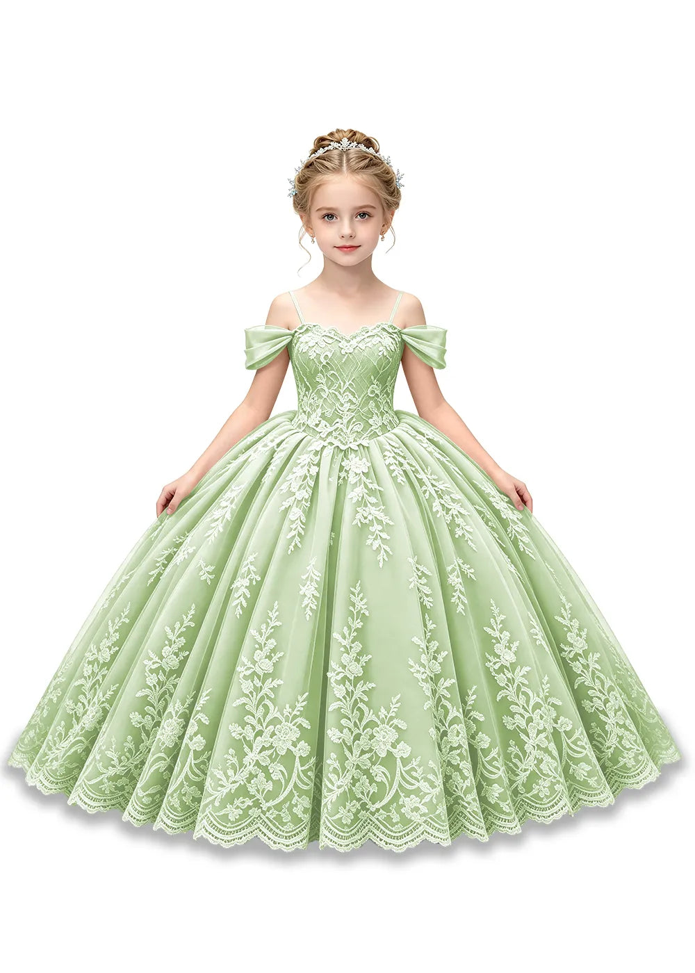 Enchanted Off-Shoulder Tulle Pageant Dress