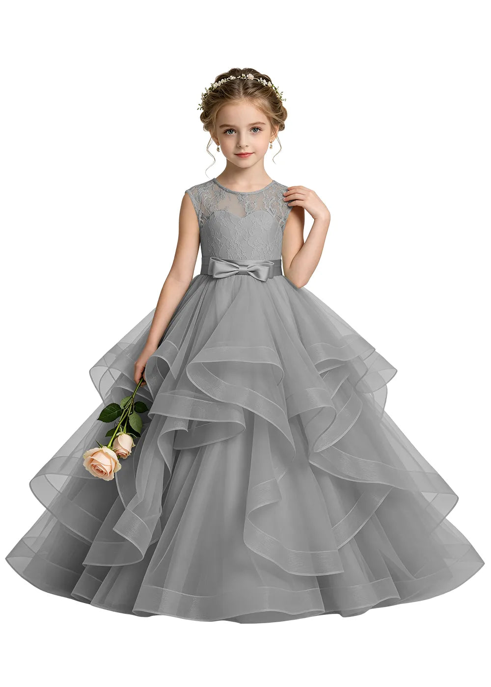 Keyhole Back Lace Bodice Special Occasion Dress