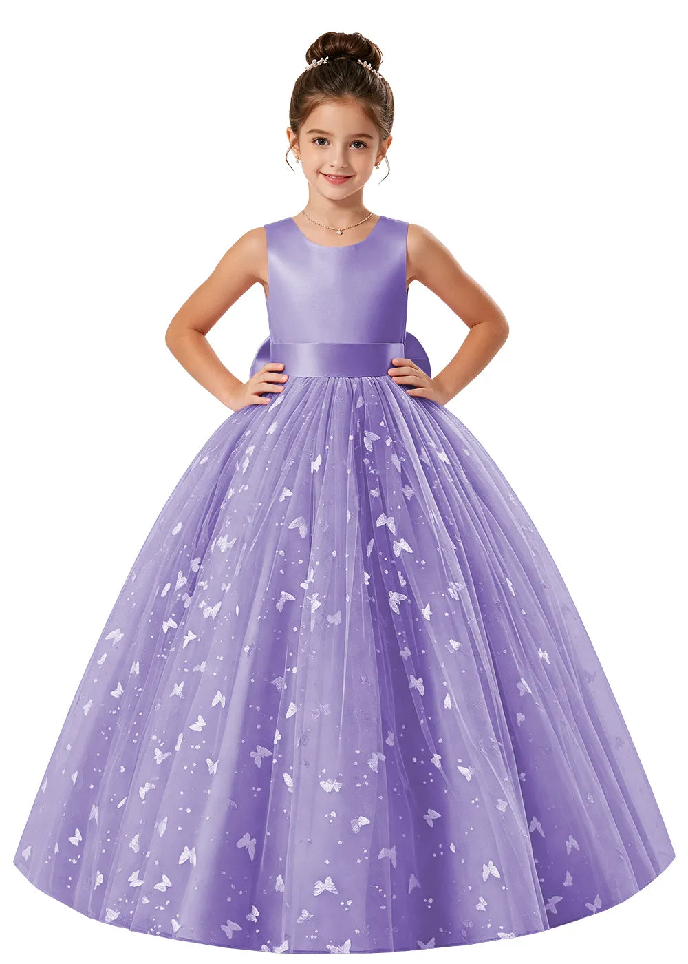 Vestido de princesa sin mangas de encaje