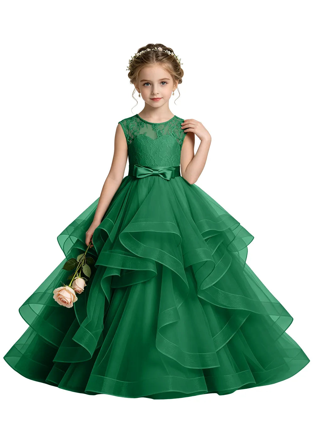 Keyhole Back Lace Bodice Special Occasion Dress