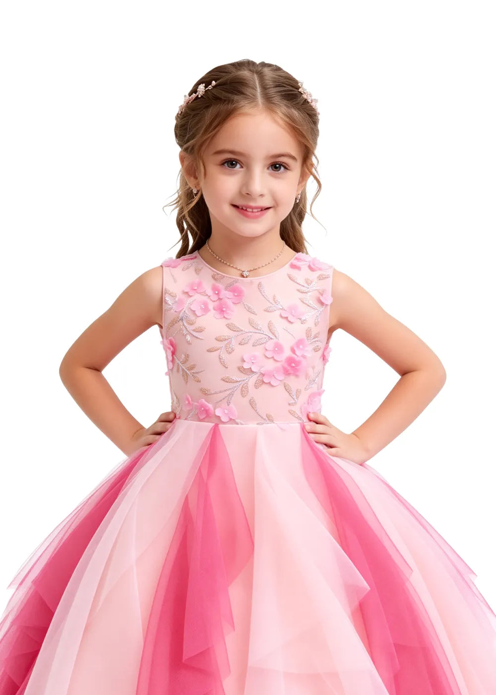 Vestido de princesa sin mangas de encaje