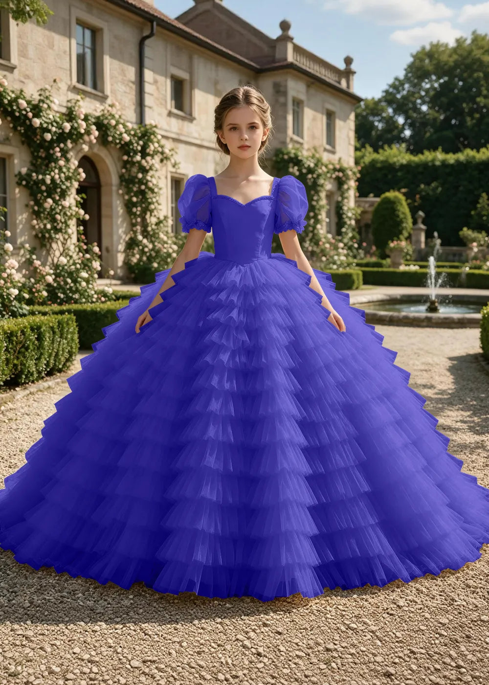 Cascading Ruffle Special Occasion Princess Dress