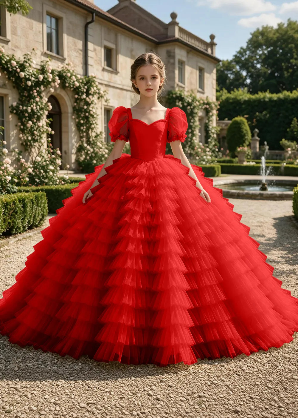 Cascading Ruffle Special Occasion Princess Dress