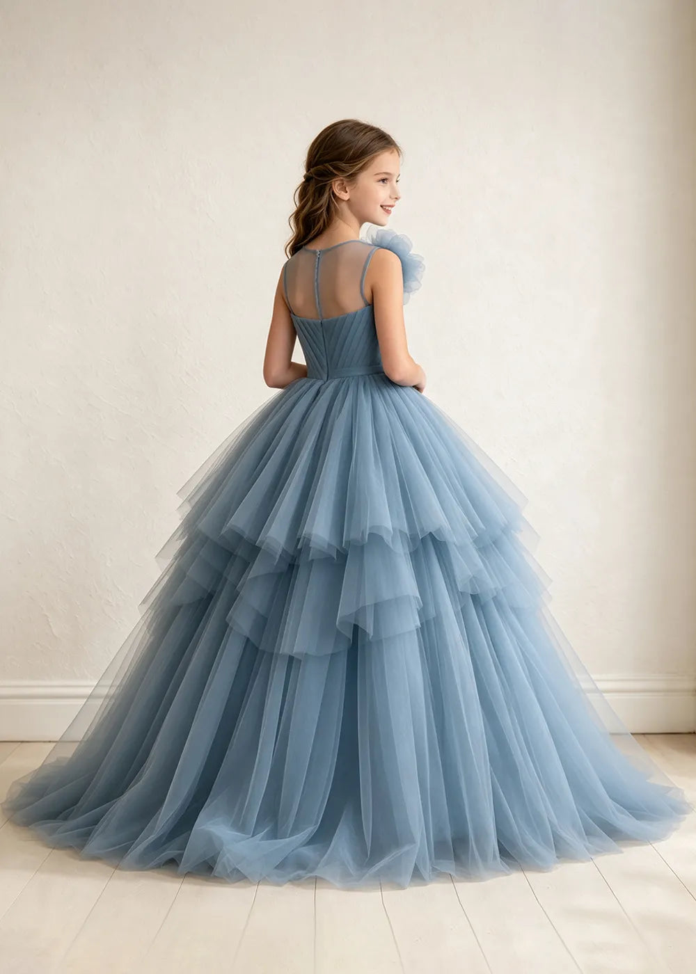 Vestido de princesa sin mangas de encaje