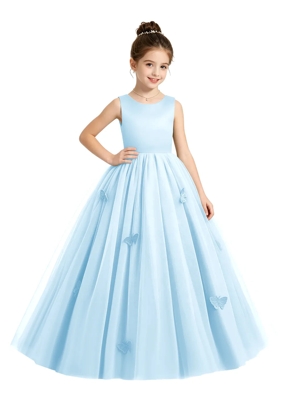 Vestido de princesa sin mangas de encaje
