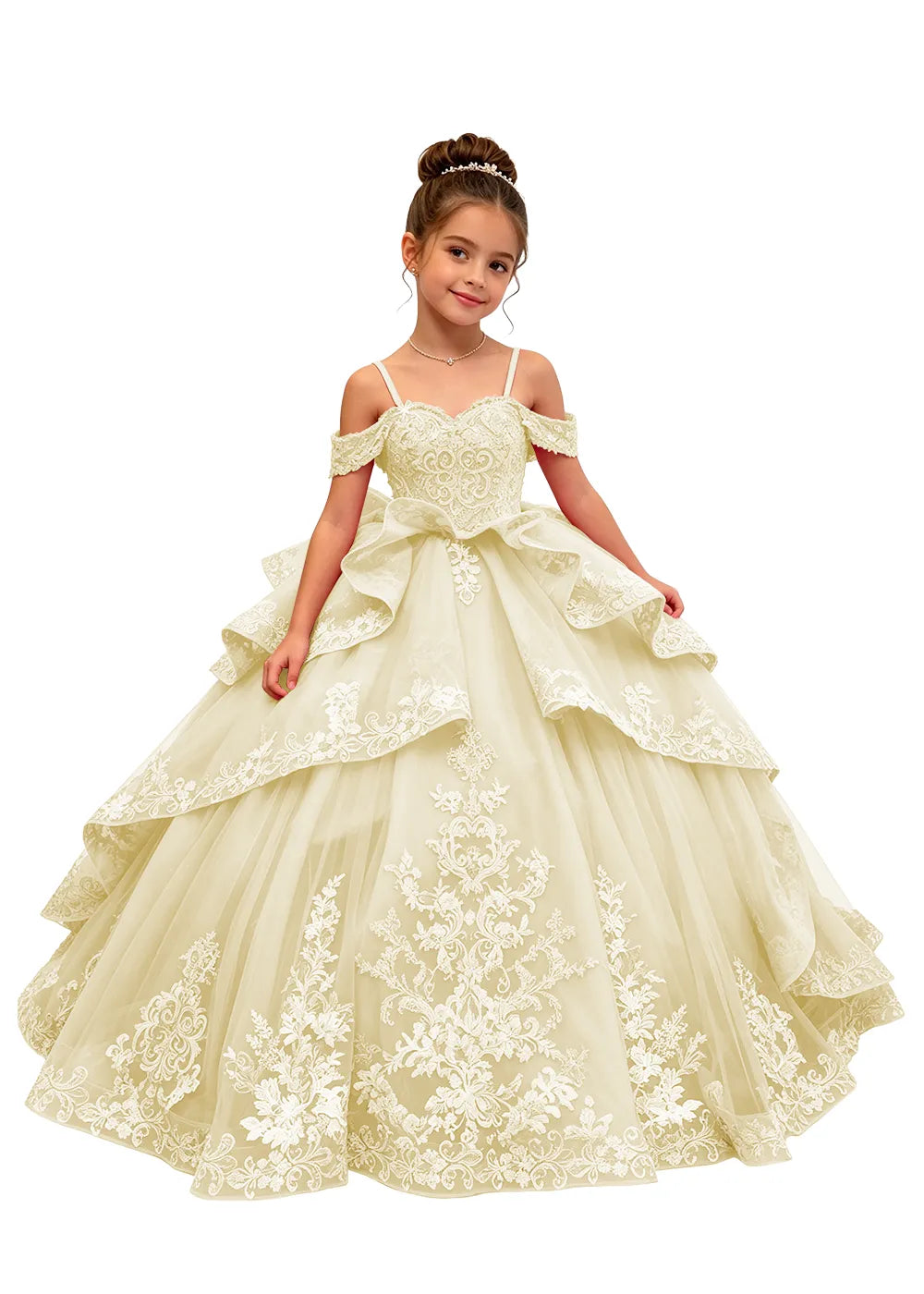 Spitzenkleid mit schulterfreiem Design
