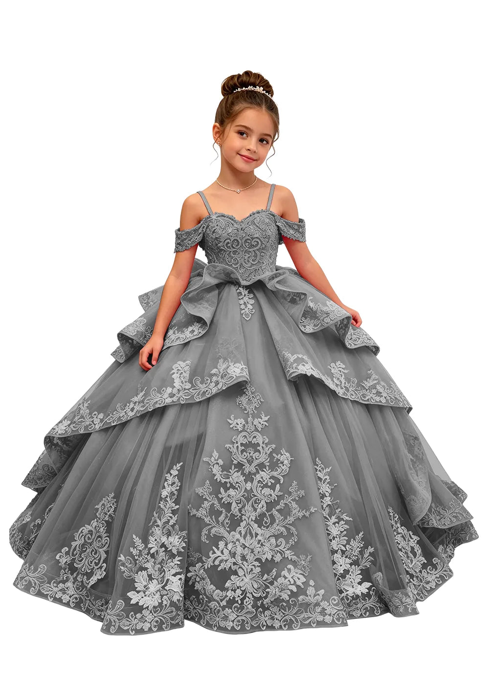 Spitzenkleid mit schulterfreiem Design