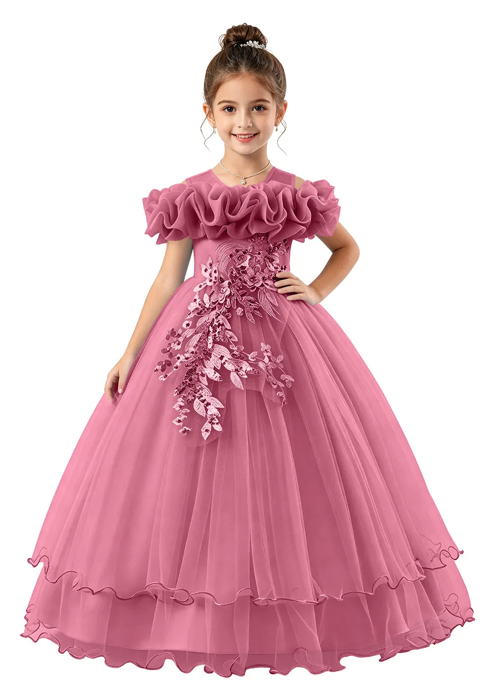 Vestido de princesa sin mangas de encaje