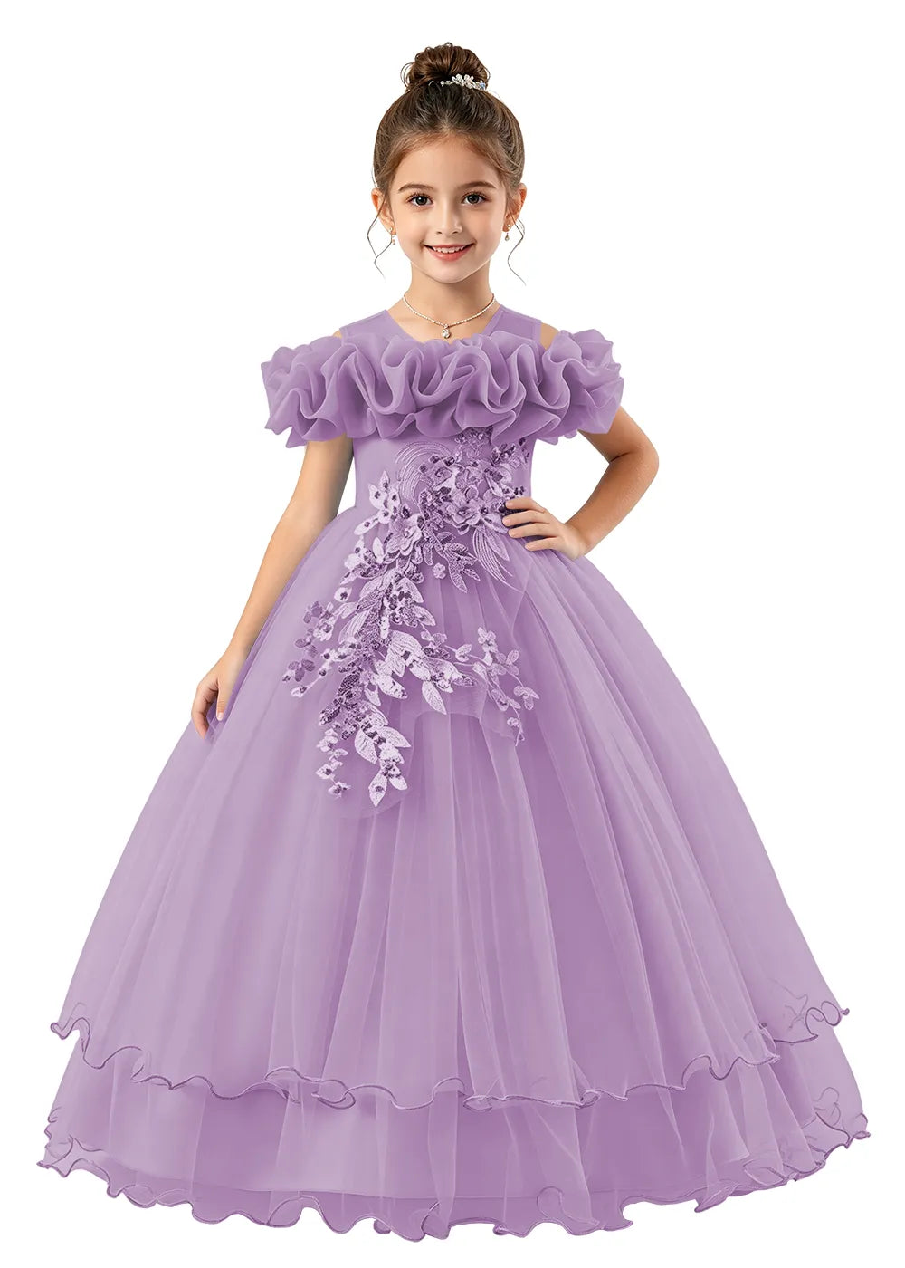 Vestido de princesa sin mangas de encaje