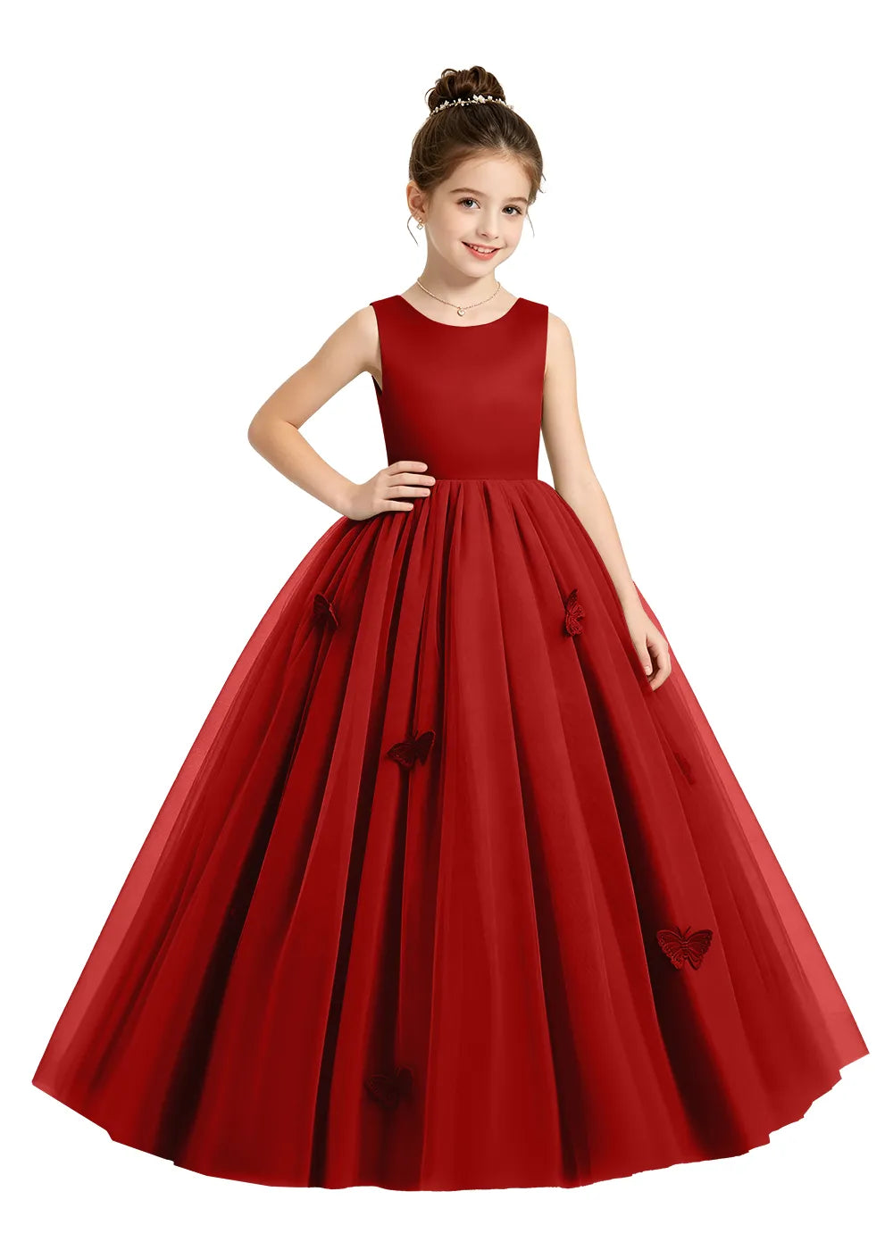 Vestido de princesa sin mangas de encaje