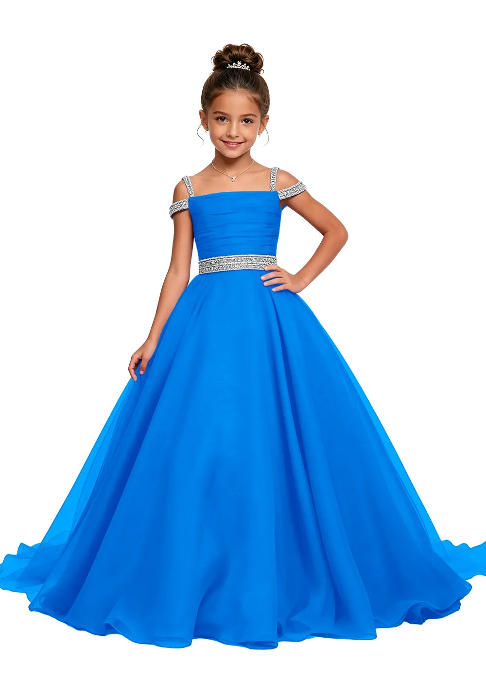 Spitzenkleid mit schulterfreiem Design