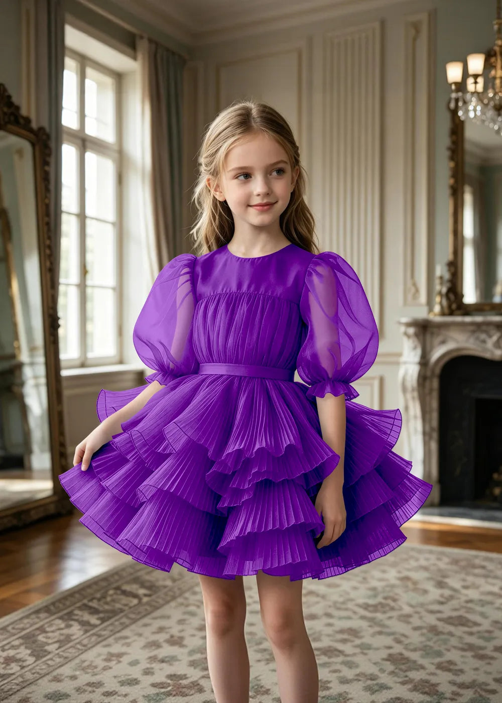 Vestido de princesa sin mangas de encaje