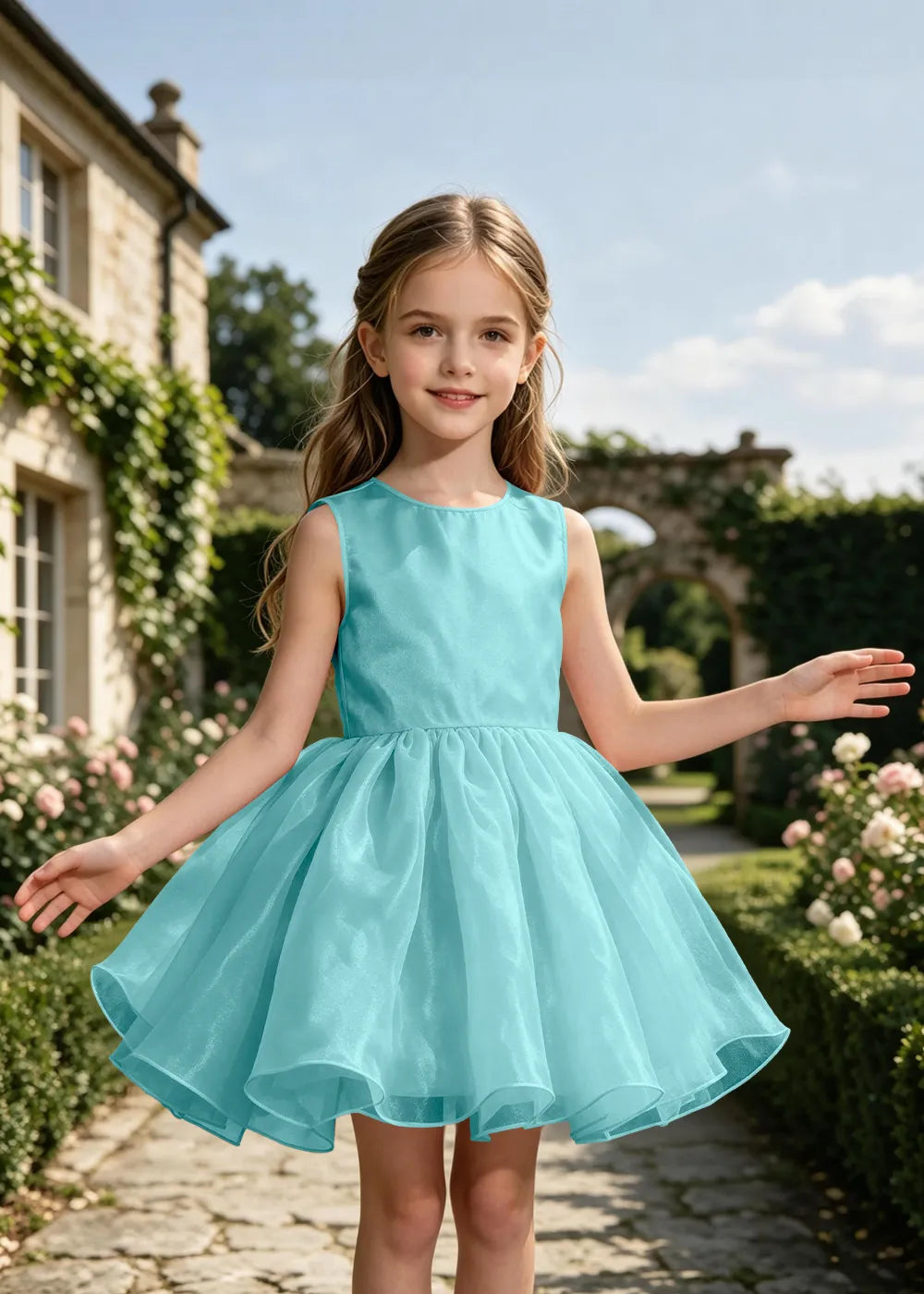 Classic Sleeveless Flower Girl Dress