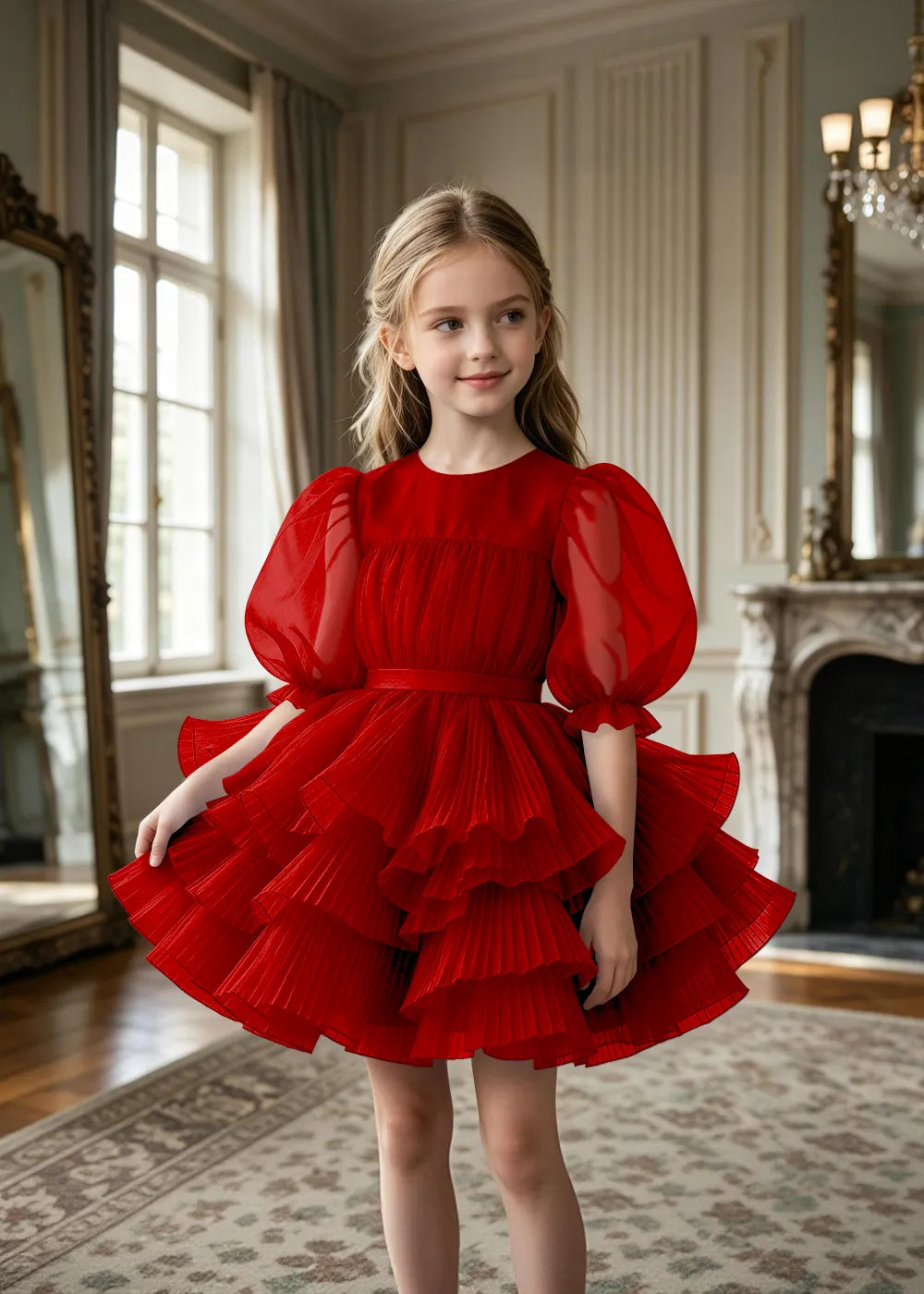 Vestido de princesa sin mangas de encaje