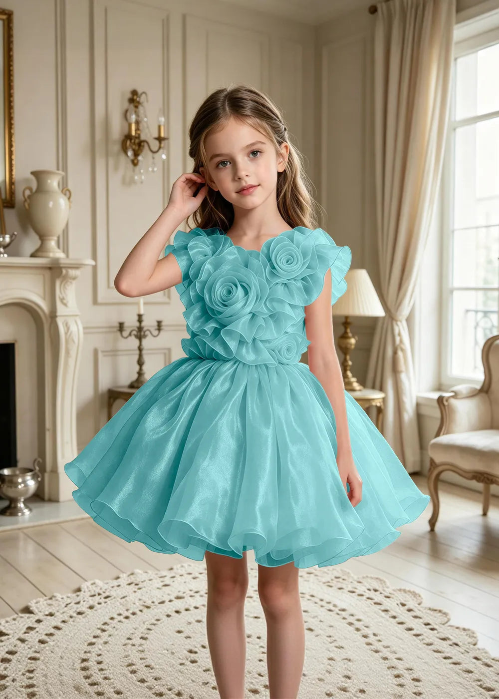 Vestido de princesa sin mangas de encaje