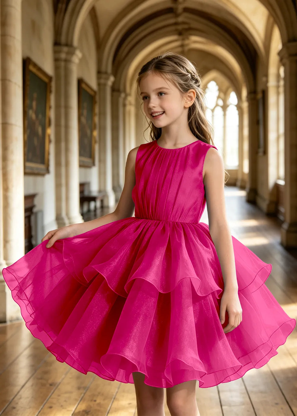 Twirl-Ready Junior Bridesmaid Tulle Dress