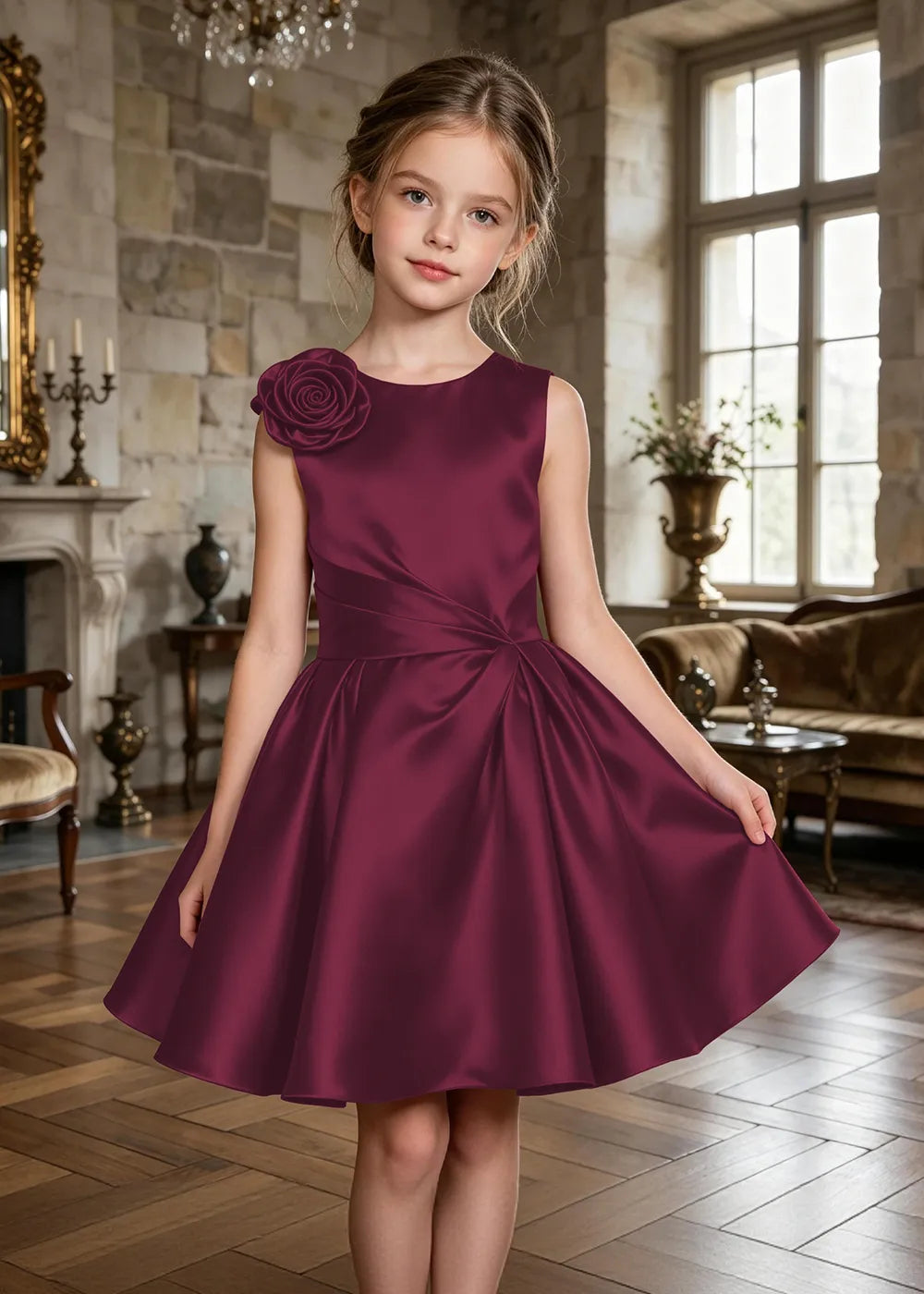 Evelina Floral Shoulder Junior Formal Dress