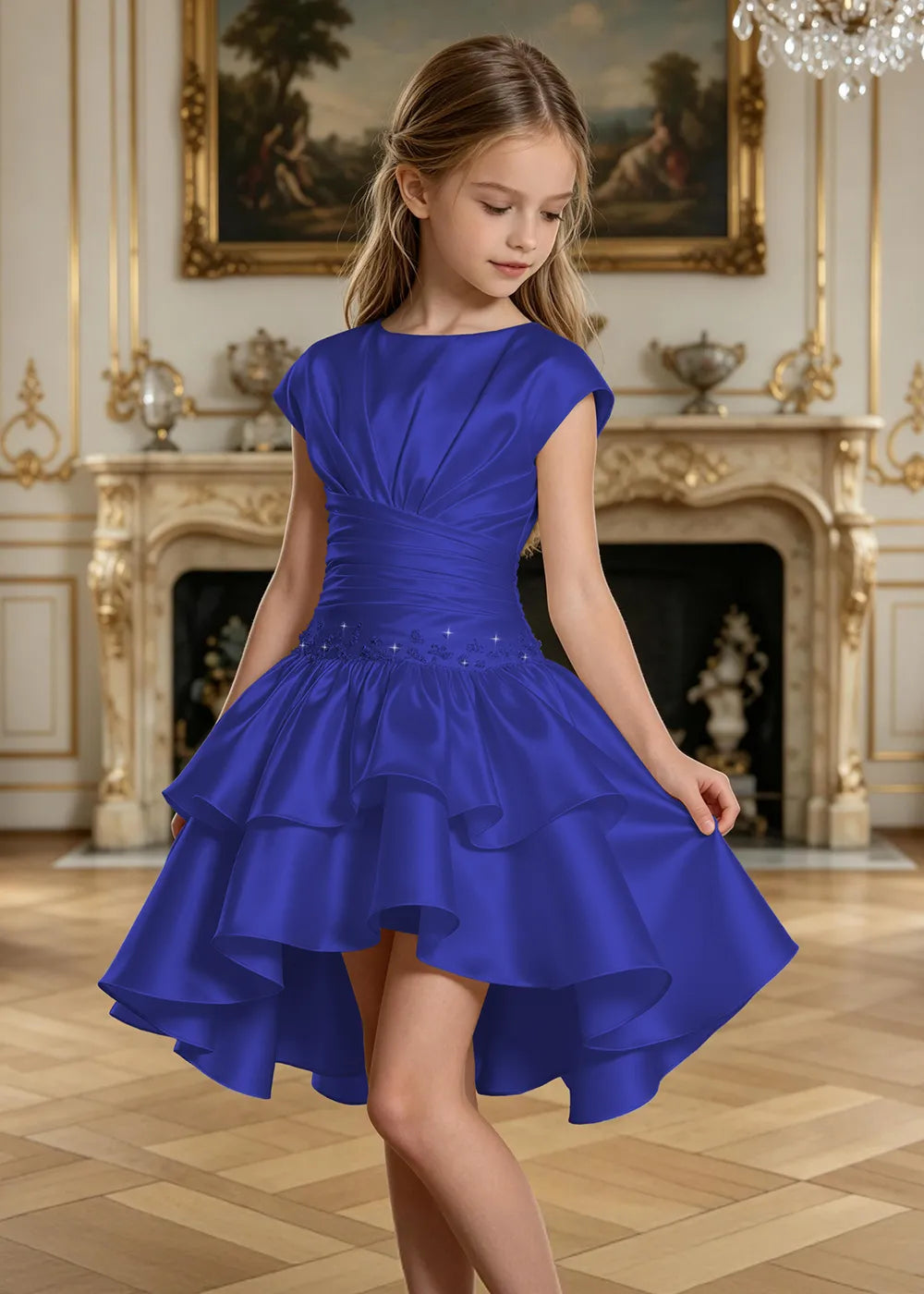 Rosamund Asymmetric Ruffle Junior Formal Dress