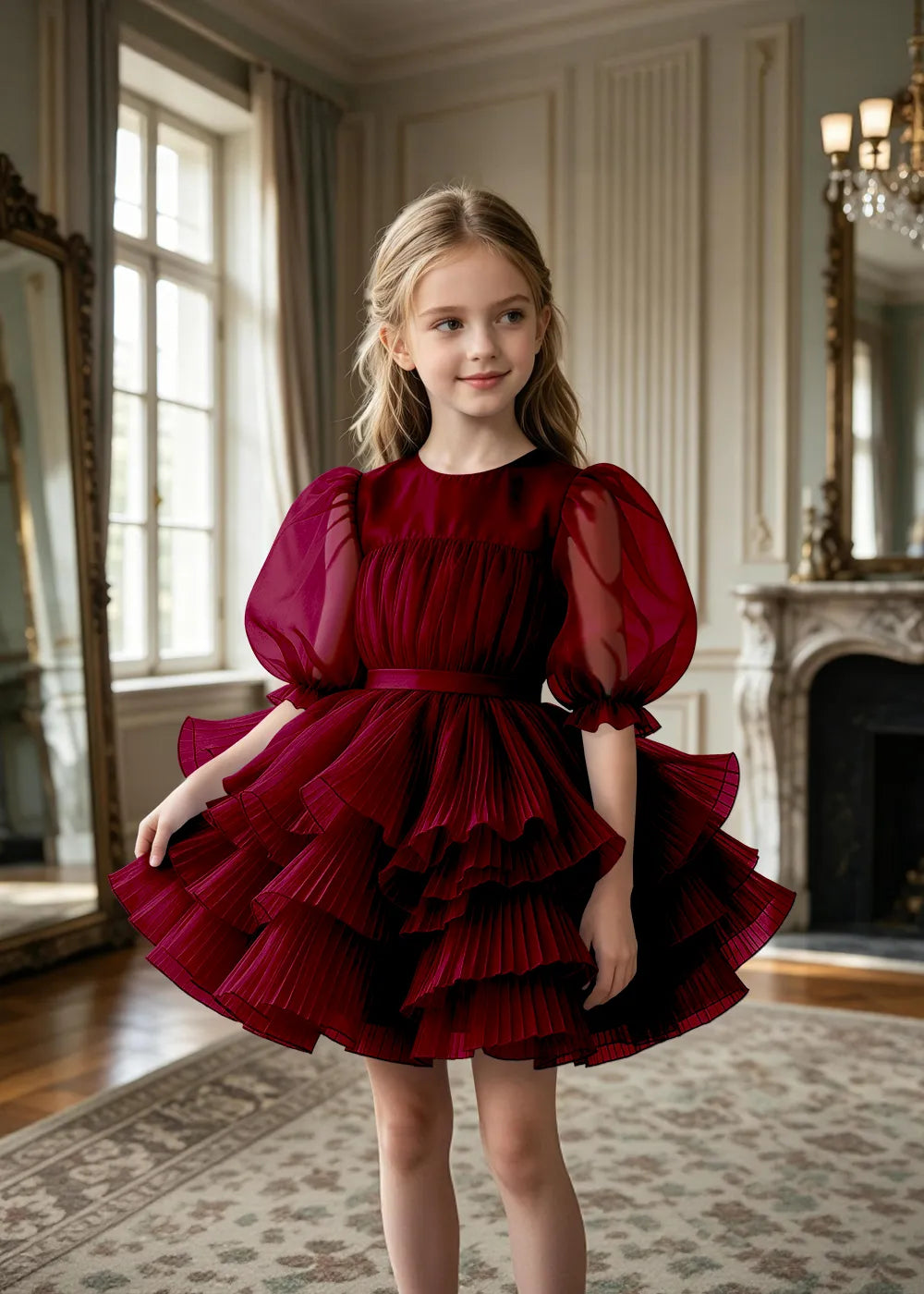 Vestido de princesa sin mangas de encaje